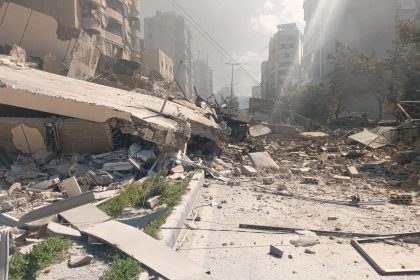 prédio destruído em Beirute